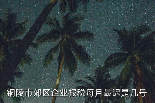 銅陵市郊區企業報稅每月最遲是幾號