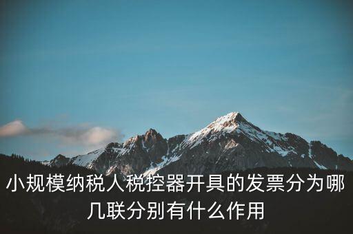 小規模納稅人稅控器開具的發票分為哪幾聯分別有什么作用