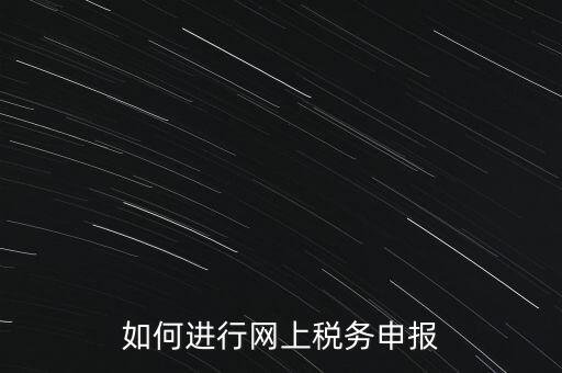 如何進行網上稅務申報