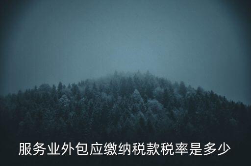 服務業外包應繳納稅款稅率是多少