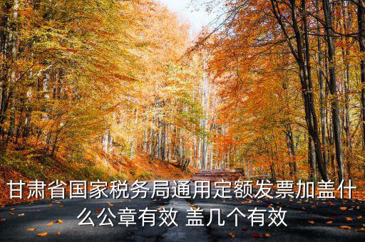 甘肅省國家稅務局通用定額發票加蓋什么公章有效 蓋幾個有效