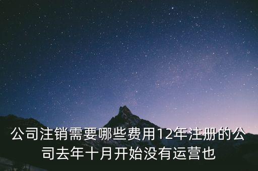 企業注銷要交些什么稅，公司注銷需要哪些費用12年注冊的公司去年十月開始沒有運營也
