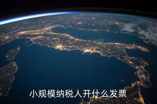 小規模納稅人開什么發票