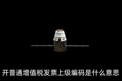 開普通增值稅發票上級編碼是什么意思