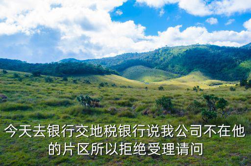 今天去銀行交地稅銀行說我公司不在他的片區所以拒絕受理請問