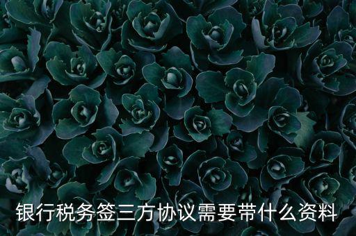 銀稅協議需要什么證件，銀行稅務簽三方協議需要帶什么資料