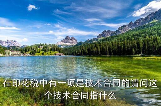 在印花稅中有一項是技術合同的請問這個技術合同指什么