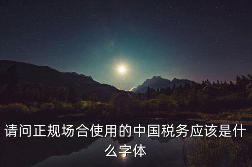 請問正規場合使用的中國稅務應該是什么字體