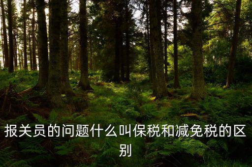 報關員的問題什么叫保稅和減免稅的區別