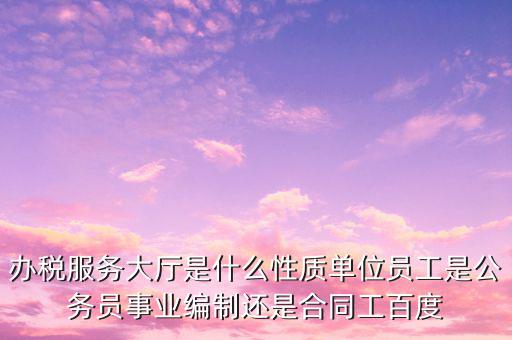 辦稅服務大廳是什么性質單位員工是公務員事業編制還是合同工百度