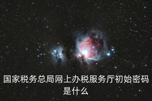 國家稅務總局網上辦稅服務廳初始密碼是什么