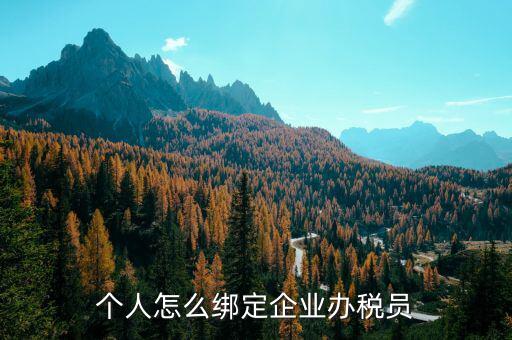 辦稅人員該綁定什么人，個人怎么綁定企業辦稅員
