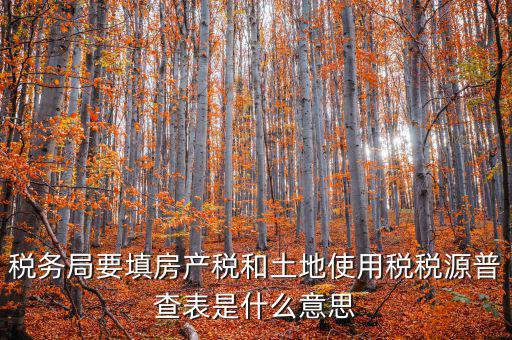 國稅局普查什么意思，最近稅務普查是什么
