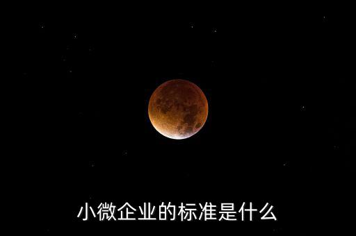 小微企業的標準是什么