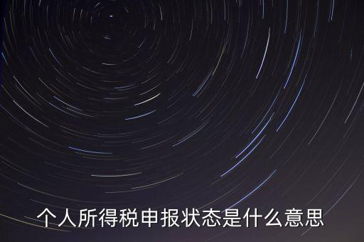 個人所得稅申報狀態是什么意思