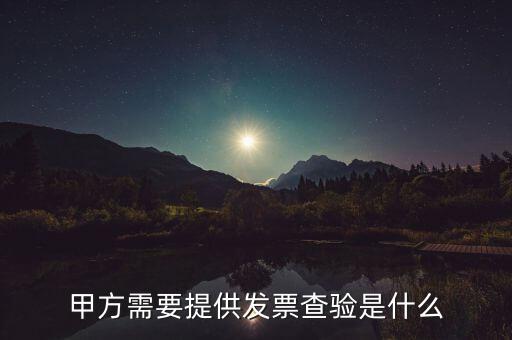 甲方需要提供發票查驗是什么