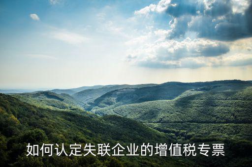 如何認定失聯企業的增值稅專票