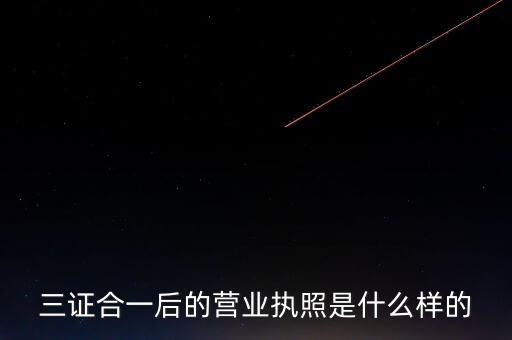 三證合一后的營業執照是什么樣的