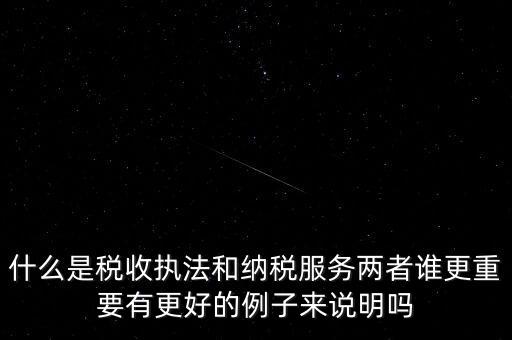 什么是稅收?qǐng)?zhí)法和納稅服務(wù)兩者誰(shuí)更重要有更好的例子來(lái)說(shuō)明嗎