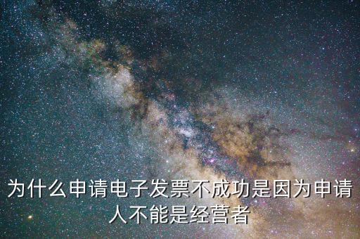 為什么申請電子發票不成功是因為申請人不能是經營者