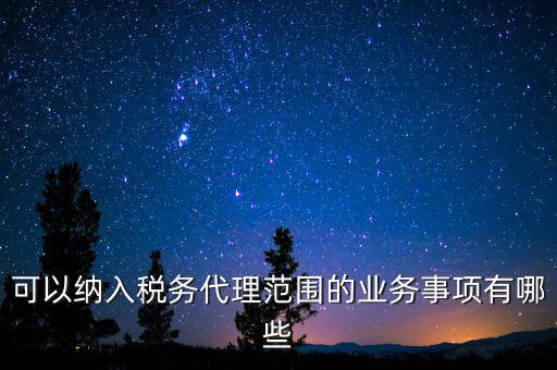 可以納入稅務代理范圍的業務事項有哪些