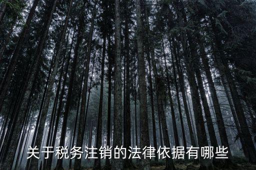 關于稅務注銷的法律依據有哪些