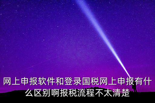 網上申報軟件和登錄國稅網上申報有什么區別啊報稅流程不太清楚