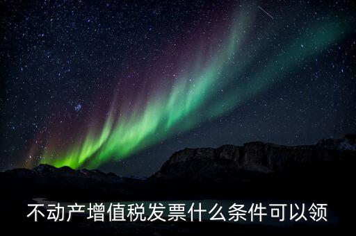 不動產增值稅發票什么條件可以領