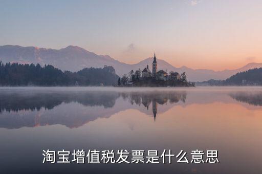 淘寶增值稅發票是什么意思