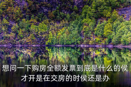 想問一下購房全額發票到底是什么的侯才開是在交房的時侯還是辦