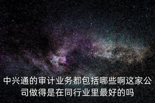 百旺中興通干什么的，中興通的審計業務都包括哪些啊這家公司做得是在同行業里最好的嗎
