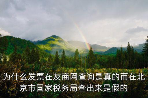 為什么發票在友商網查詢是真的而在北京市國家稅務局查出來是假的