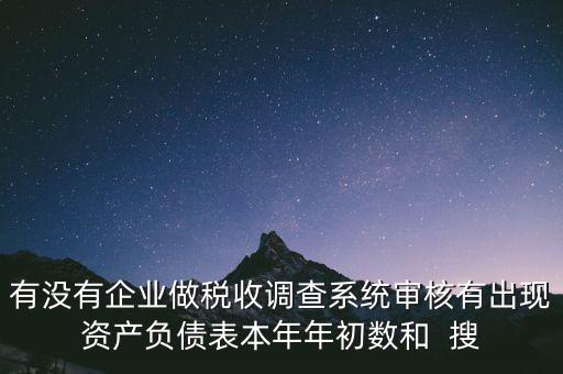 有沒有企業做稅收調查系統審核有出現資產負債表本年年初數和  搜