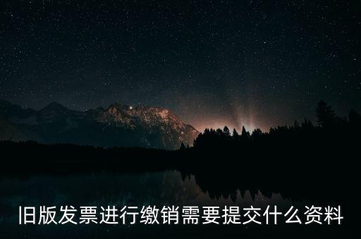 舊版發票進行繳銷需要提交什么資料