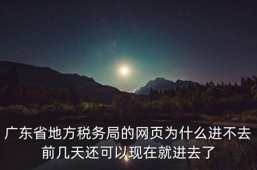 廣東省地方稅務局的網頁為什么進不去前幾天還可以現在就進去了