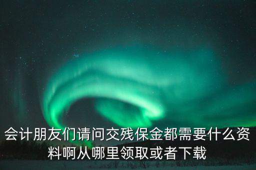 會計朋友們請問交殘保金都需要什么資料啊從哪里領取或者下載