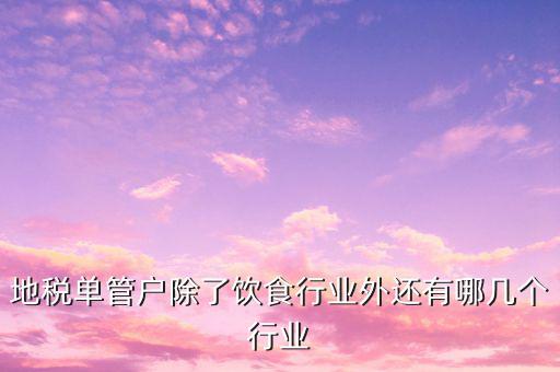 地稅單管戶除了飲食行業外還有哪幾個行業