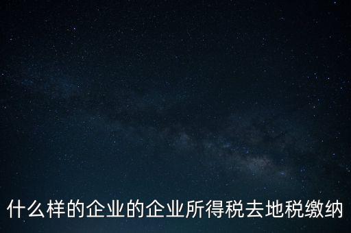 什么樣的企業的企業所得稅去地稅繳納