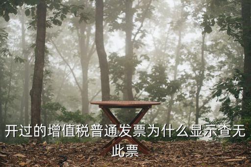 開過的增值稅普通發票為什么顯示查無此票