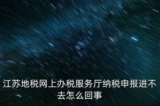 江蘇地稅網上辦稅服務廳納稅申報進不去怎么回事