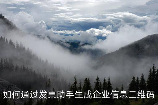 如何通過發票助手生成企業信息二維碼