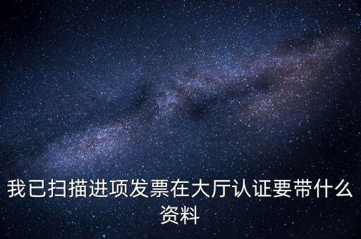 我已掃描進項發票在大廳認證要帶什么資料