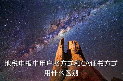地稅申報中用戶名方式和CA證書方式用什么區別