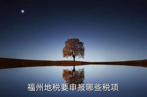 福建省地稅繳納什么稅，福州地稅要申報哪些稅項
