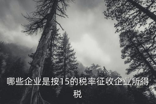 減按15的稅率征收企業所得稅是什么意思，哪些企業是按15的稅率征收企業所得稅
