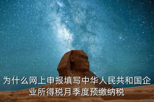 為什么網上申報填寫中華人民共和國企業所得稅月季度預繳納稅