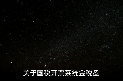 關于國稅開票系統金稅盤