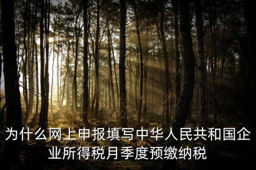為什么預繳 申報表，企業所得稅預繳納稅申報表為什么分A表B表