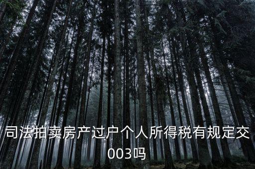 司法拍賣房產過戶個人所得稅有規定交003嗎