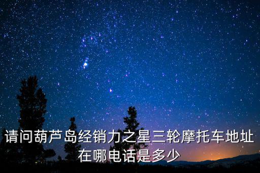 請問葫蘆島經銷力之星三輪摩托車地址在哪電話是多少
